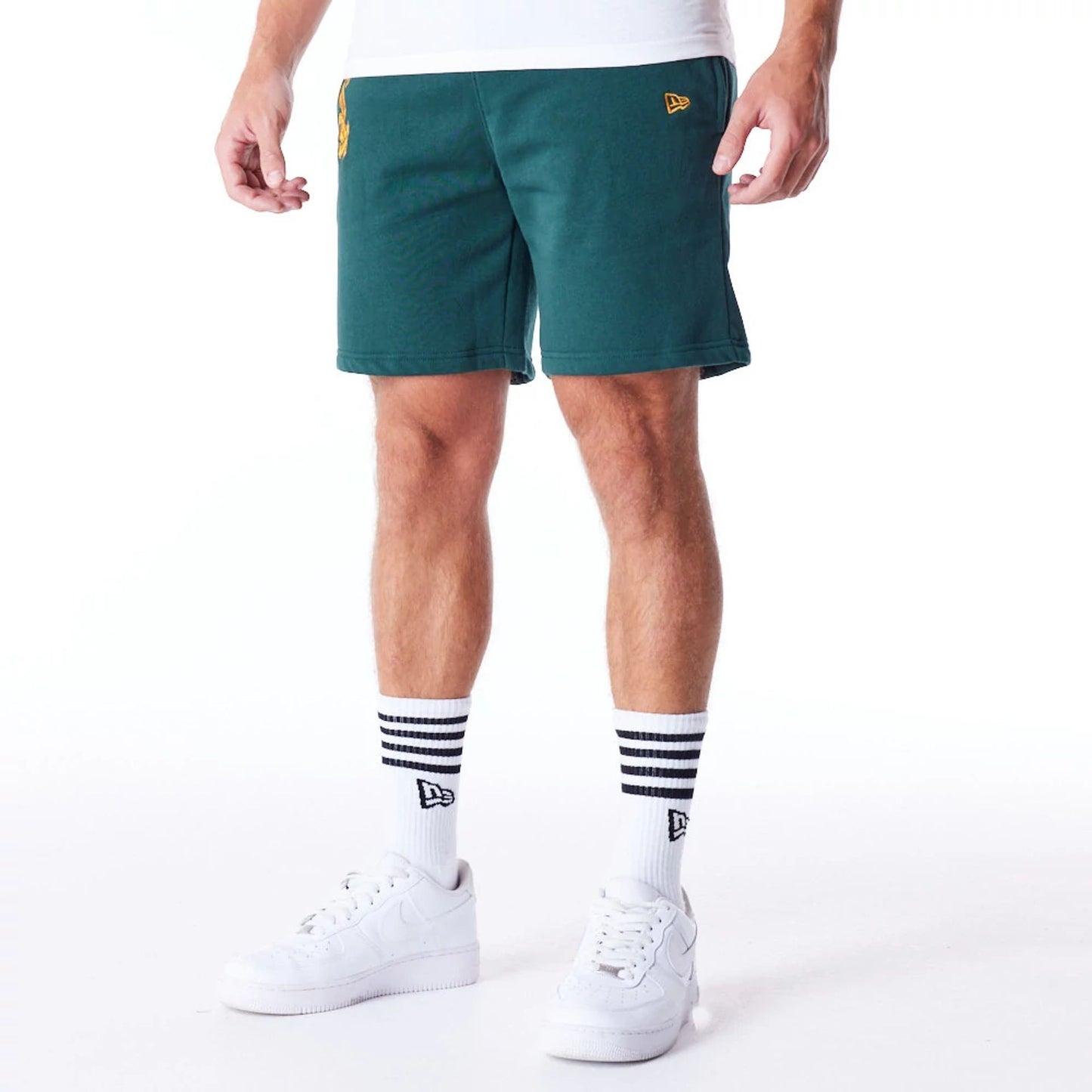 The Male model is wearing Chicago White Sox League Essential Dark Green Shorts 2