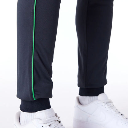 The Male model is wearing Boston Celtics NBA Script Black Fleece Track Joggers 5