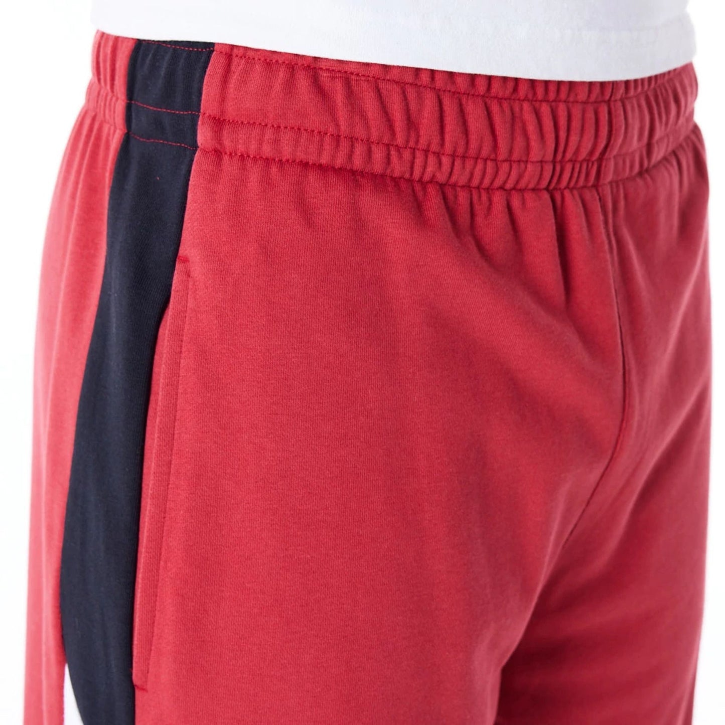 The Male model is wearing Miami Heat NBA Panel Dark Red Oversized Shorts 5