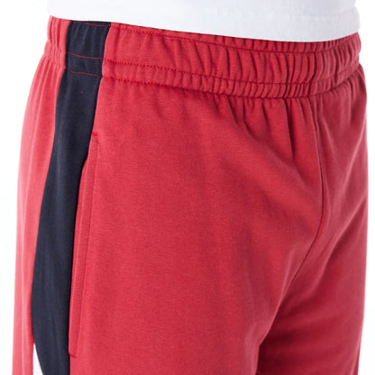 The Male model is wearing Miami Heat NBA Panel Dark Red Oversized Shorts 5