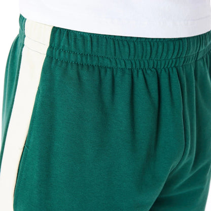 The Male model is wearing Milwaukee Bucks NBA Panel Dark Green Oversized Shorts 5