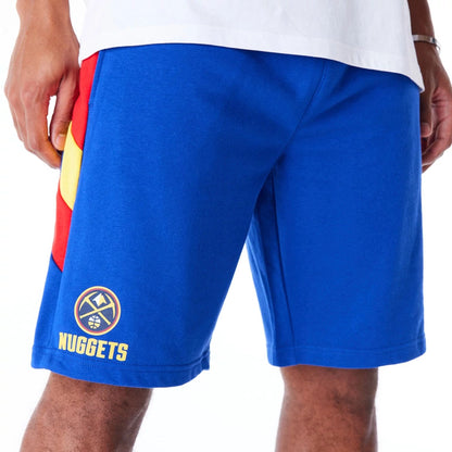 The Male model is wearing Denver Nuggets NBA Panel Blue Oversized Shorts 1