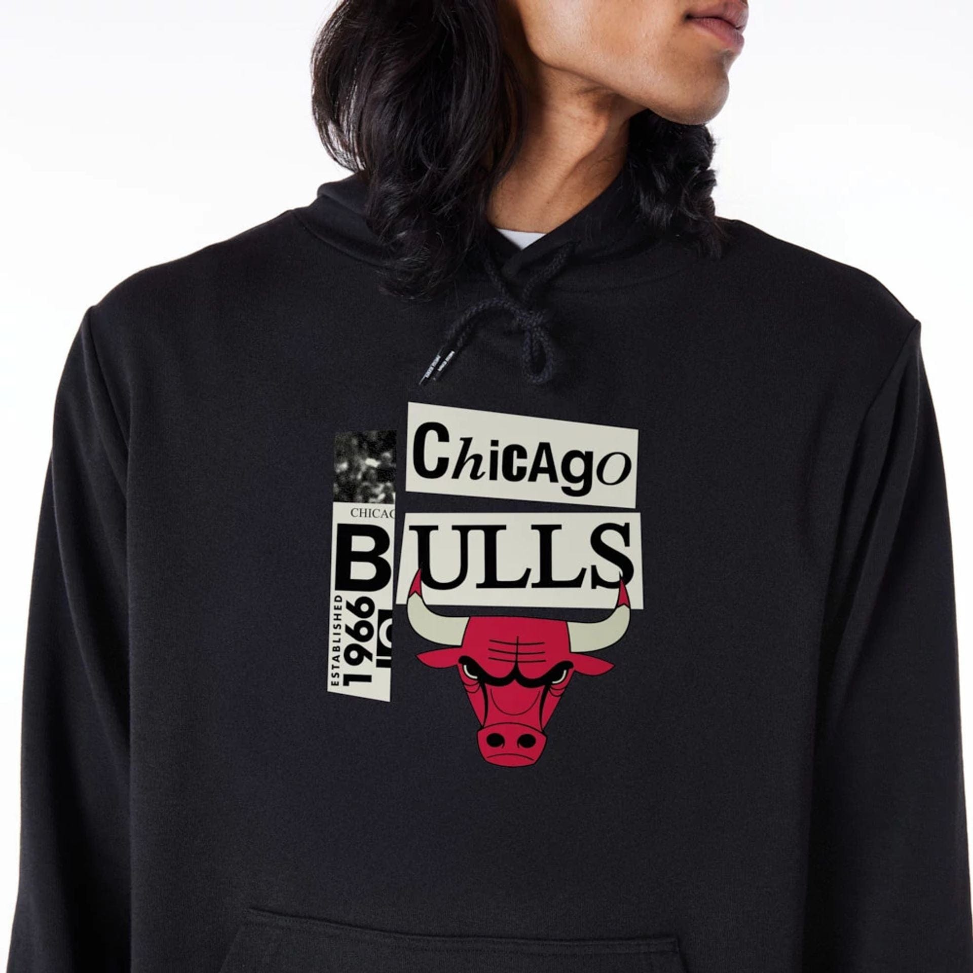 Chicago Bulls Newspaper Graphic Black Pullover Hoodie