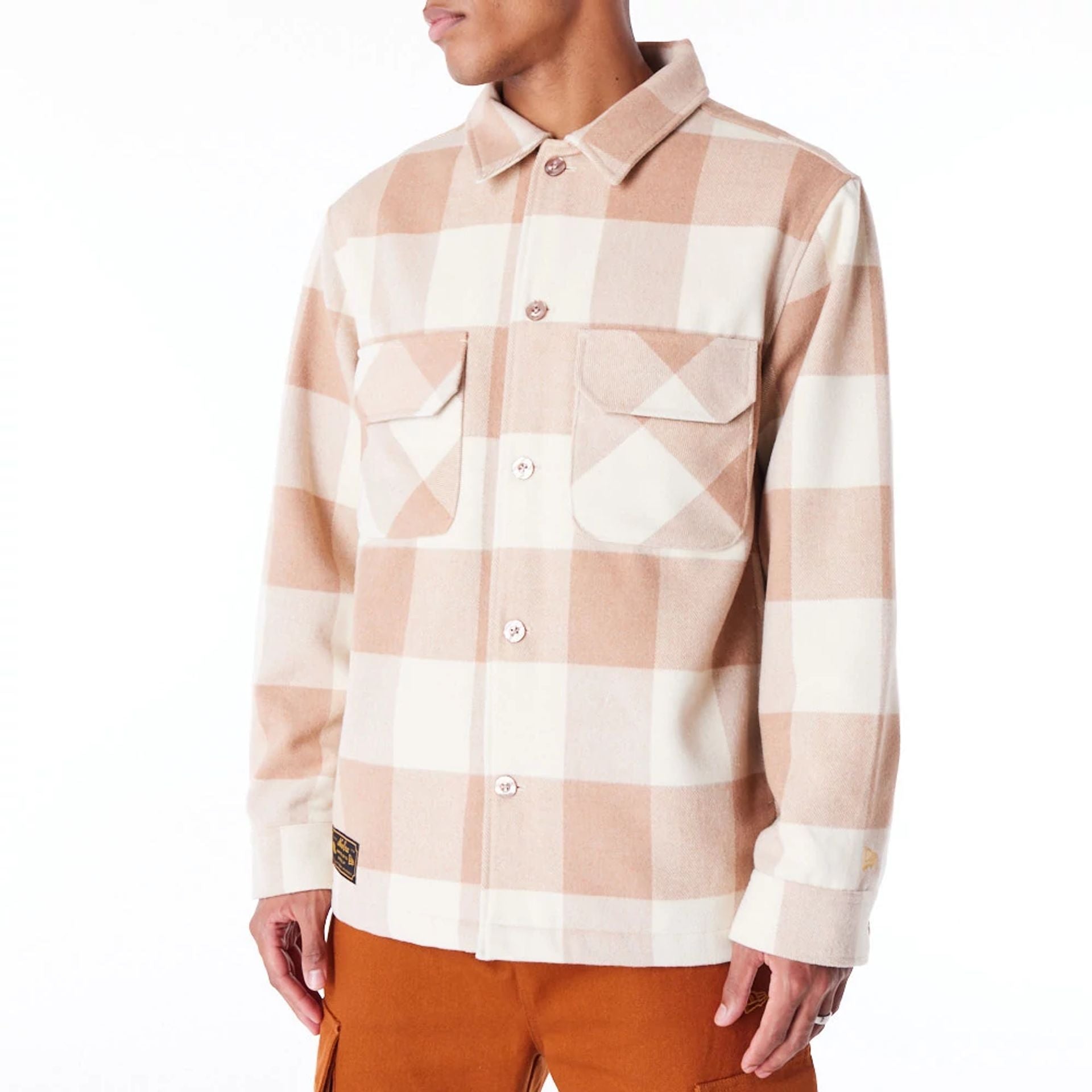 The Male model is wearing New Era Beige Shacket 11