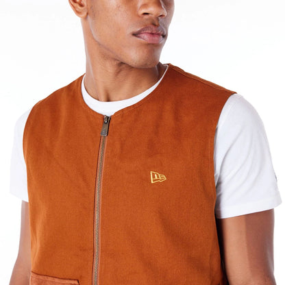 The Male model is wearing New Era Brown Utility Vest Top 11