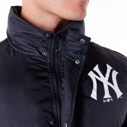 The Male model is wearing New York Yankees MLB Black Nylon Puffer Jacket  2