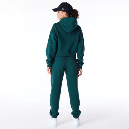 The Female model is wearing New York Yankees Womens MLB Diamante Dark Green Pullover Hoodie 9