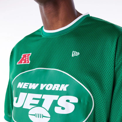 The Male model is wearing New York Jets NFL Mesh Green Oversized T-Shirt 7