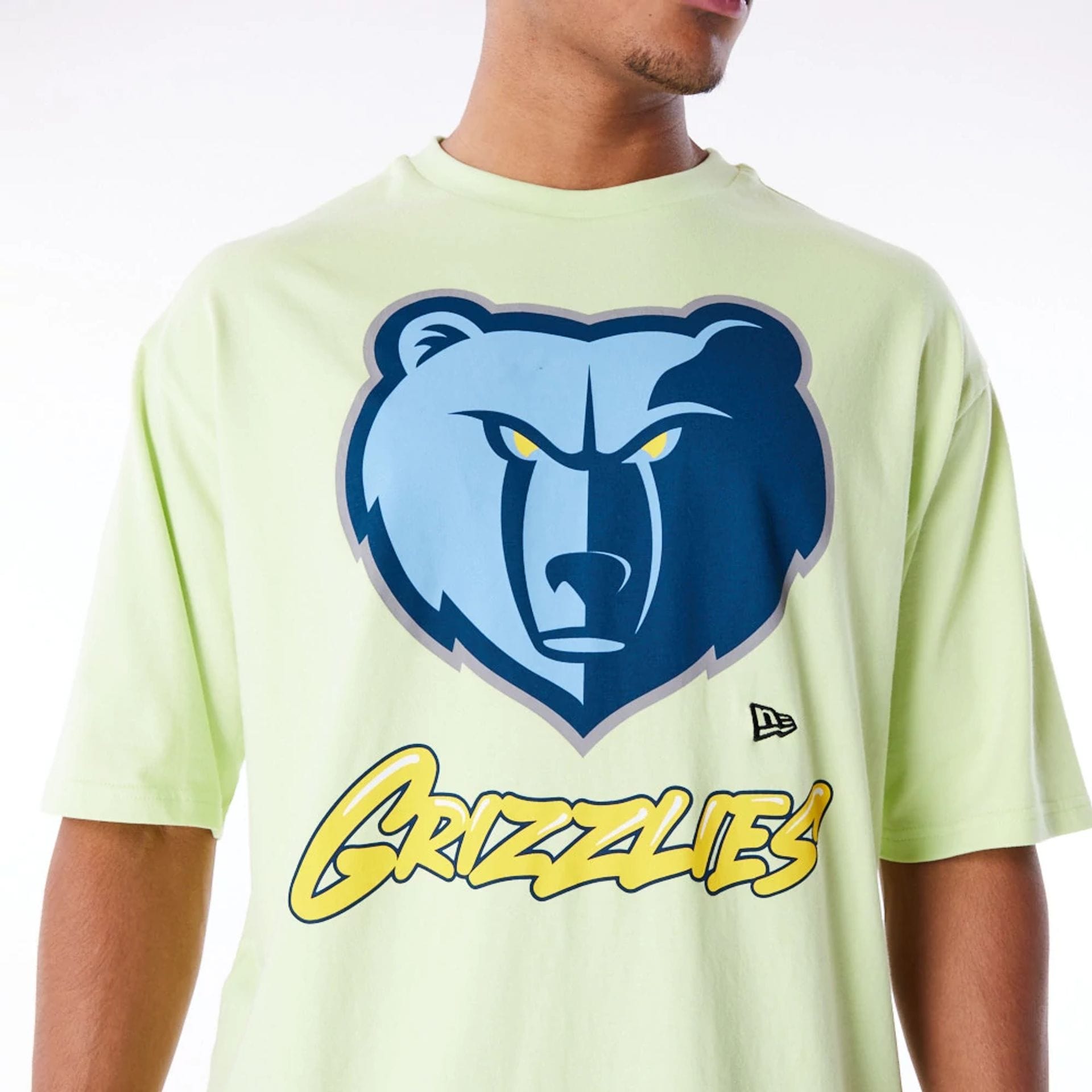 Memphis Grizzlies NBA Wordmark Pastel Green Oversized T Shirt New Era Cap UK