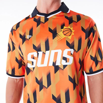 The Male model is wearing Phoenix Suns NBA Soccer Orange T-Shirt 1