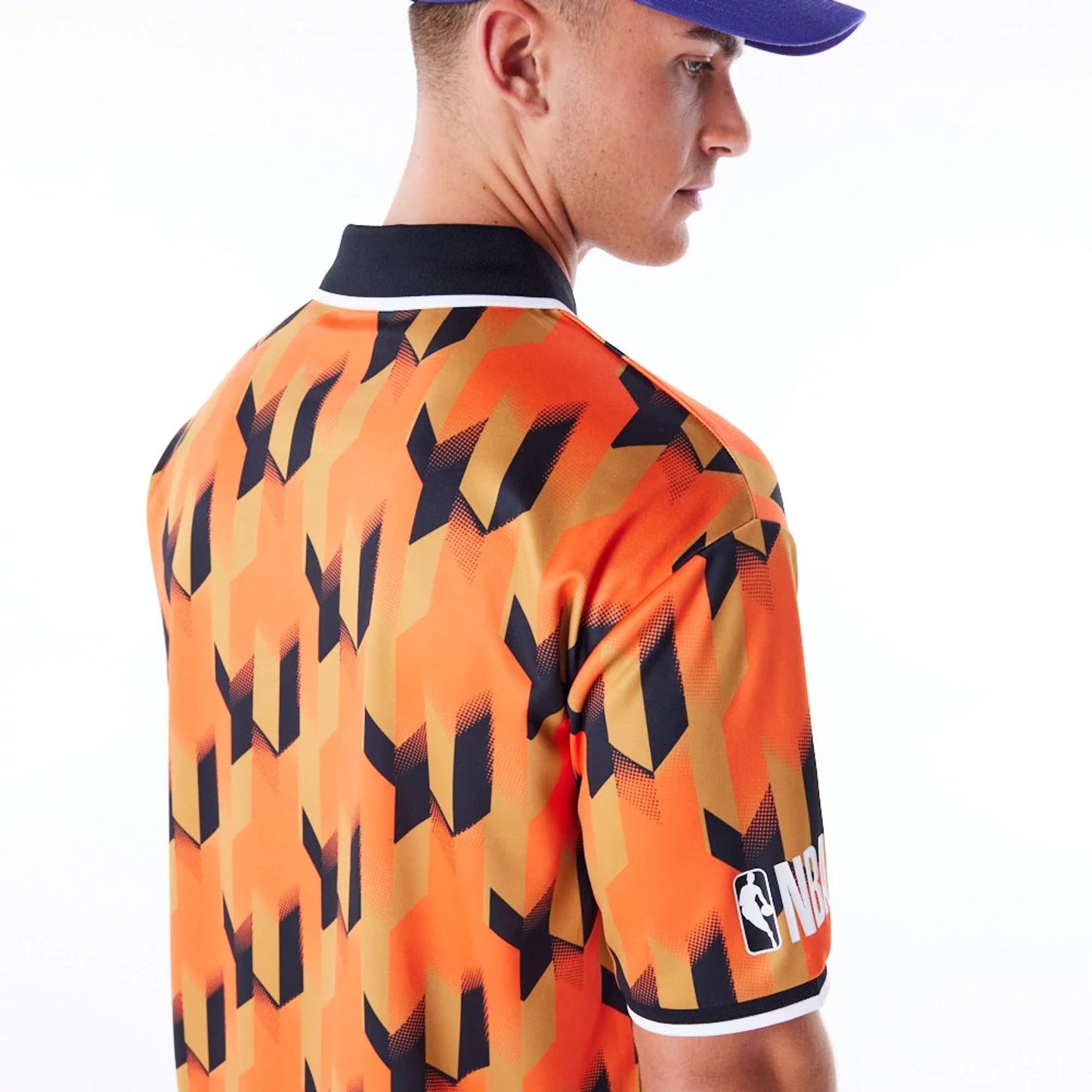 The Male model is wearing Phoenix Suns NBA Soccer Orange T-Shirt 3