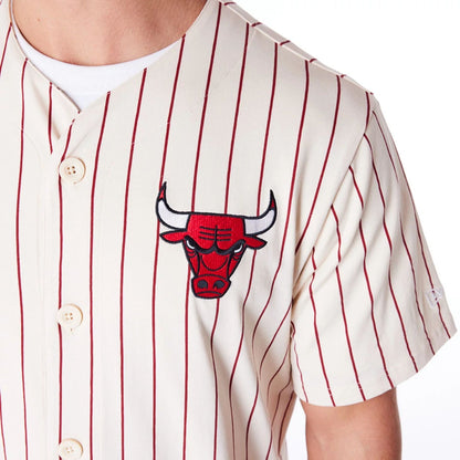 The Male model is wearing Chicago Bulls NBA Graphic Stone Jersey 3