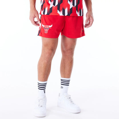 The Male model is wearing Chicago Bulls NBA Soccer Red Short Shorts 6