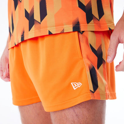 The Male model is wearing Phoenix Suns NBA Soccer Orange Short Shorts 8