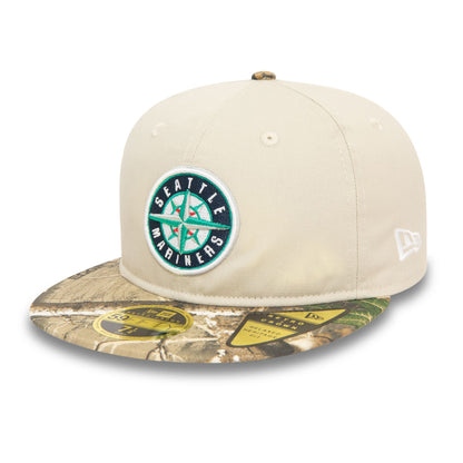 This is a Seattle Mariners MLB Realtree Light Beige Retro Crown 59FIFTY Fitted Cap 5