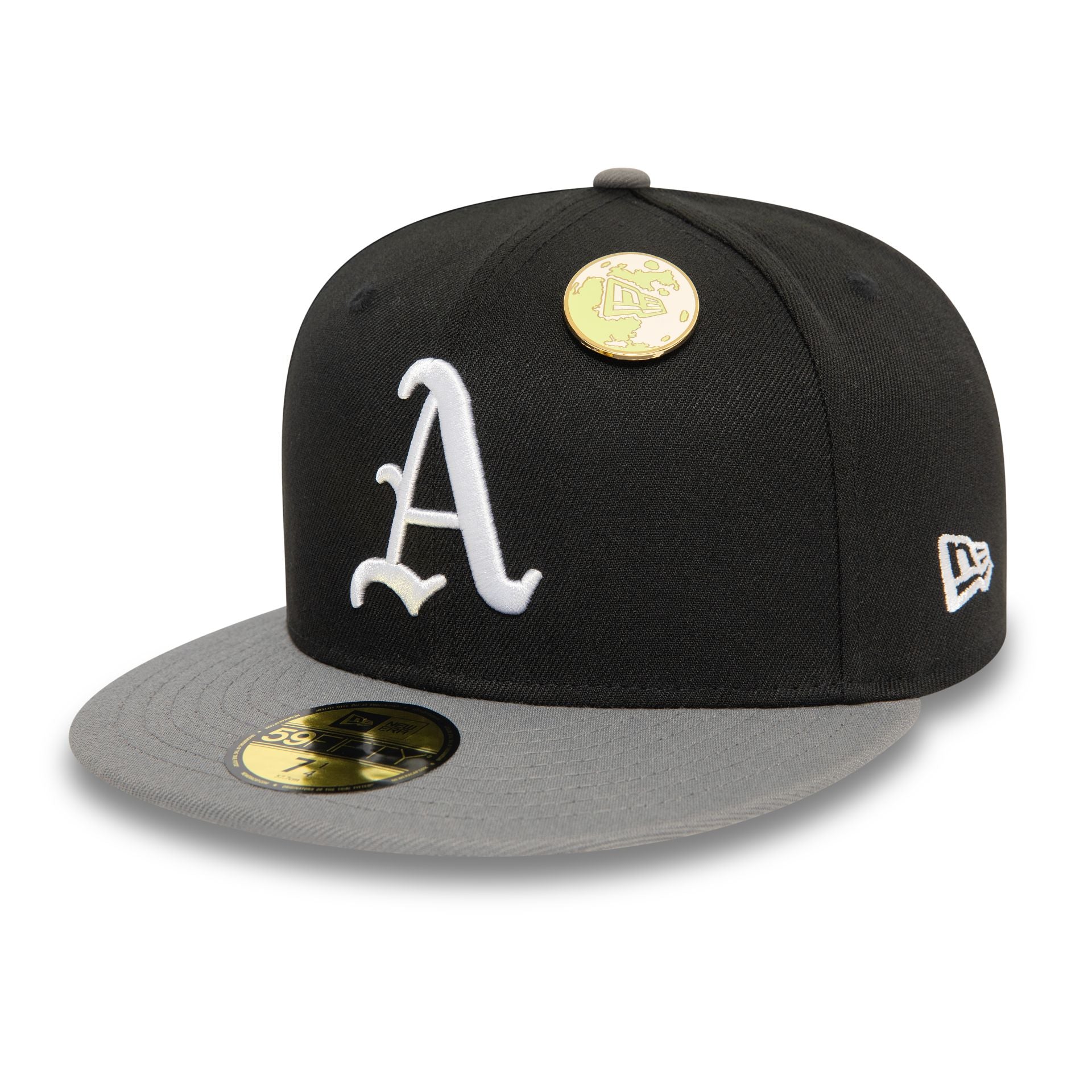 This is a Oakland Athletics MLB Contrast Pin Black 59FIFTY Fitted Cap 2