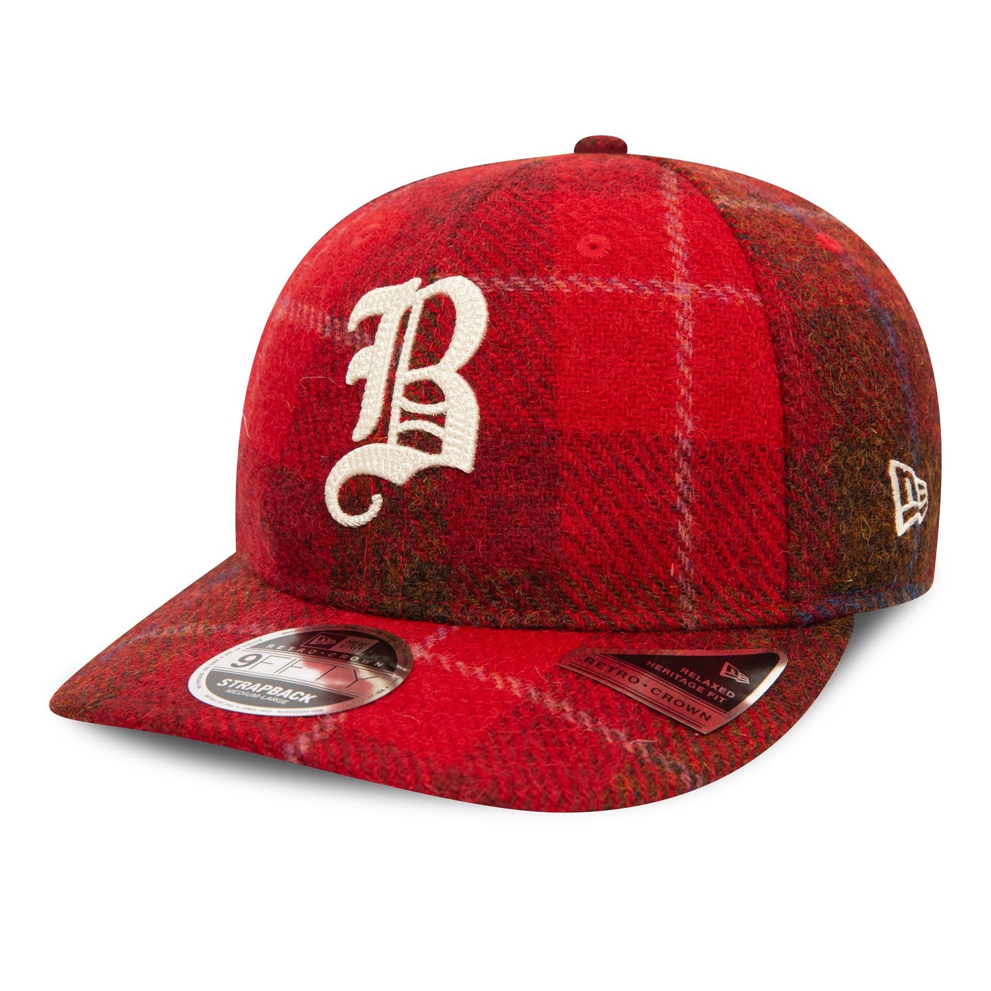 This is a Boston Braves MLB Harris Tweed Dark Red Retro Crown 9FIFTY Cap 1