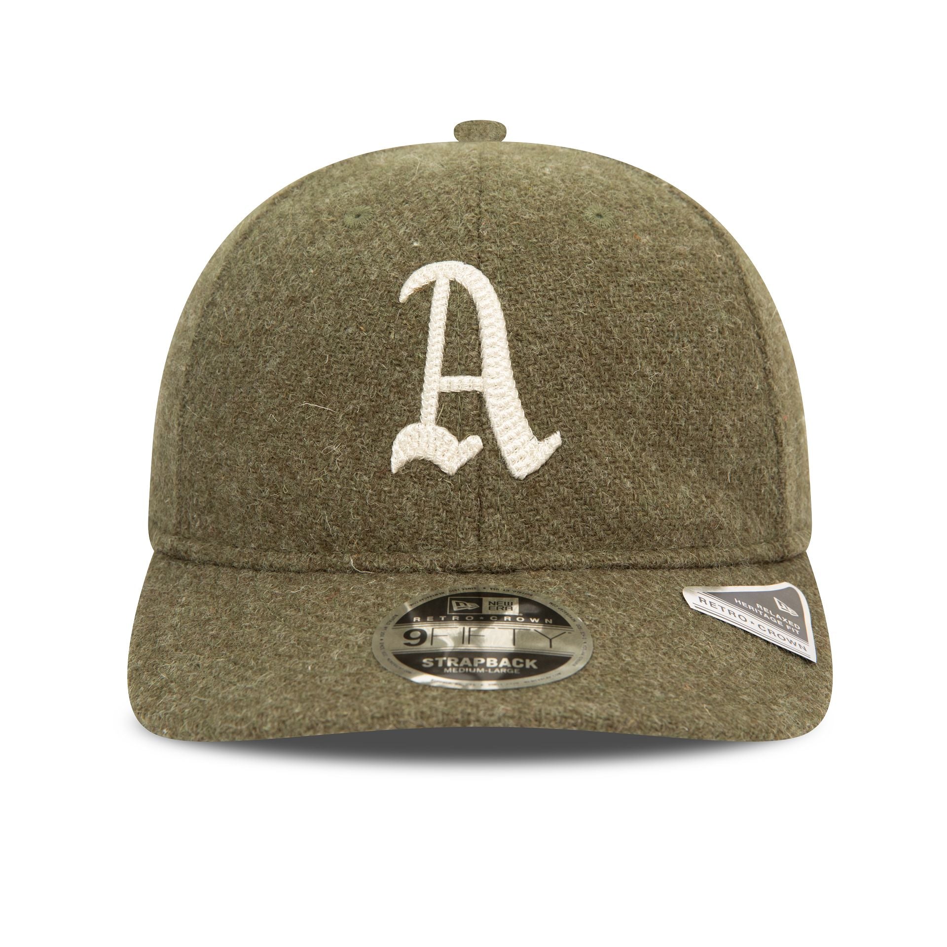 This is a Oakland Athletics MLB Harris Tweed Green Retro Crown 9FIFTY Cap 2