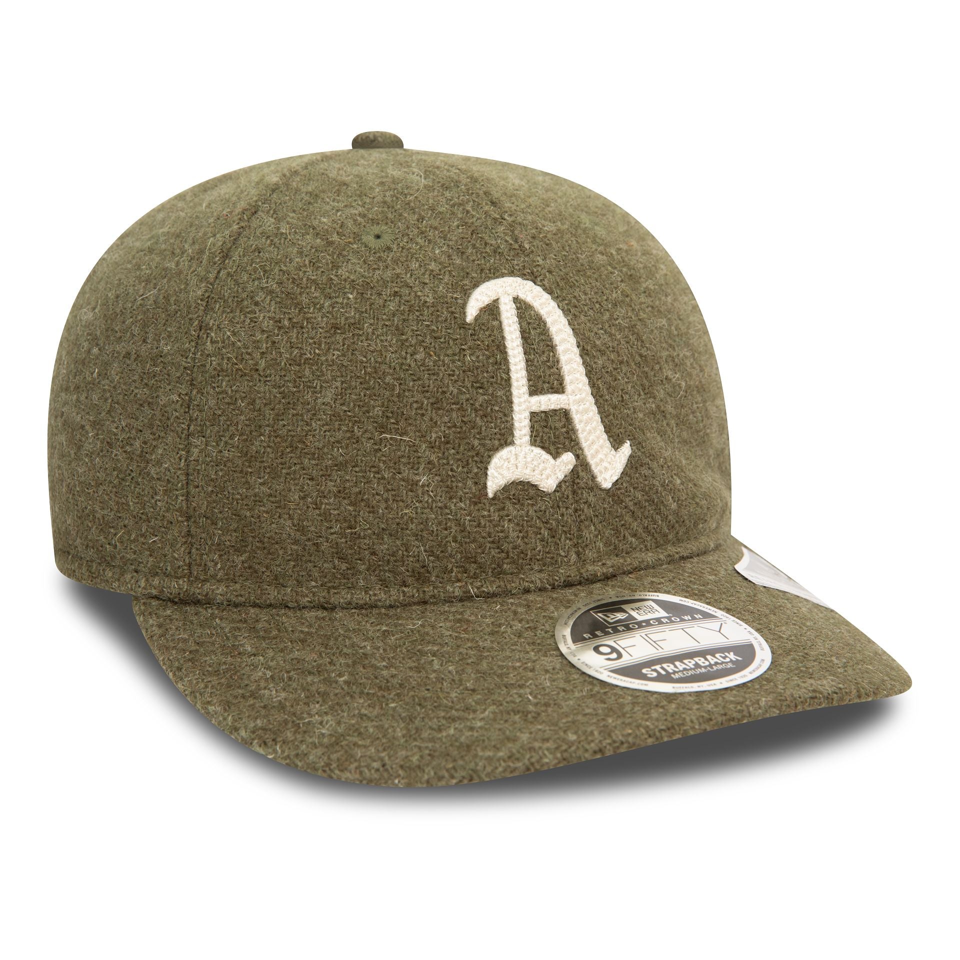 This is a Oakland Athletics MLB Harris Tweed Green Retro Crown 9FIFTY Cap 3