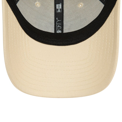 This is a New York Yankees Team Outline Light Beige 9FORTY Adjustable Cap 5