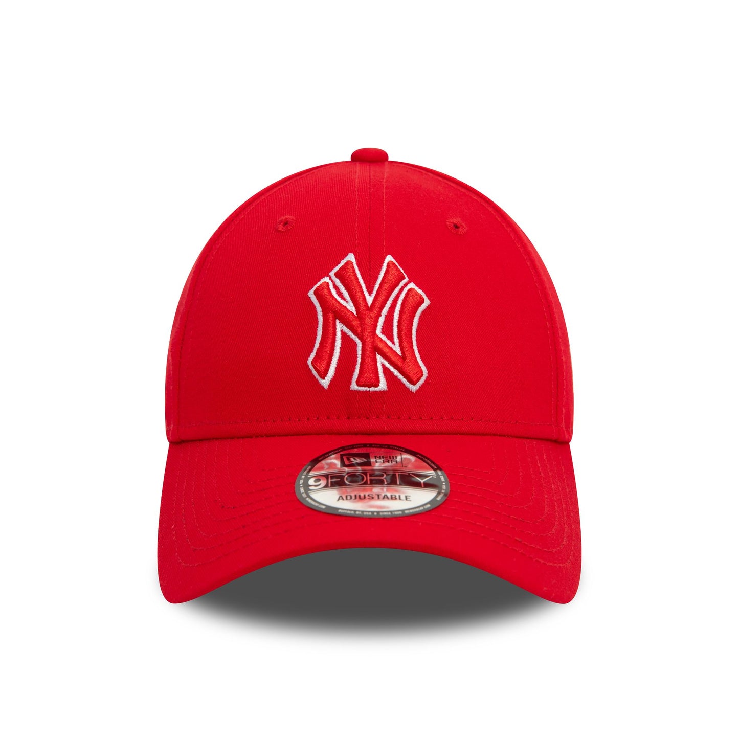 This is a New York Yankees Team Outline Red 9FORTY Adjustable Cap 2