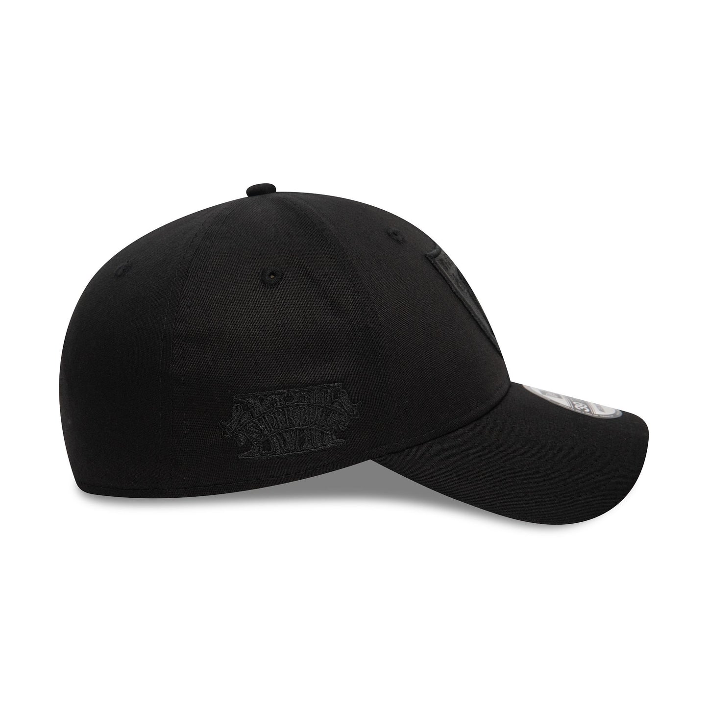 This is a Las Vegas Raiders Monochrome Black 39THIRTY Stretch Fit Cap 6