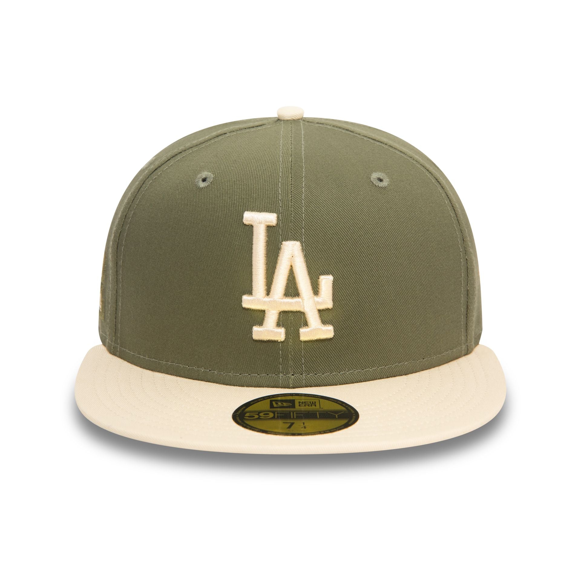 This is a LA Dodgers MLB Side Patch Khaki 59FIFTY Fitted Cap 2