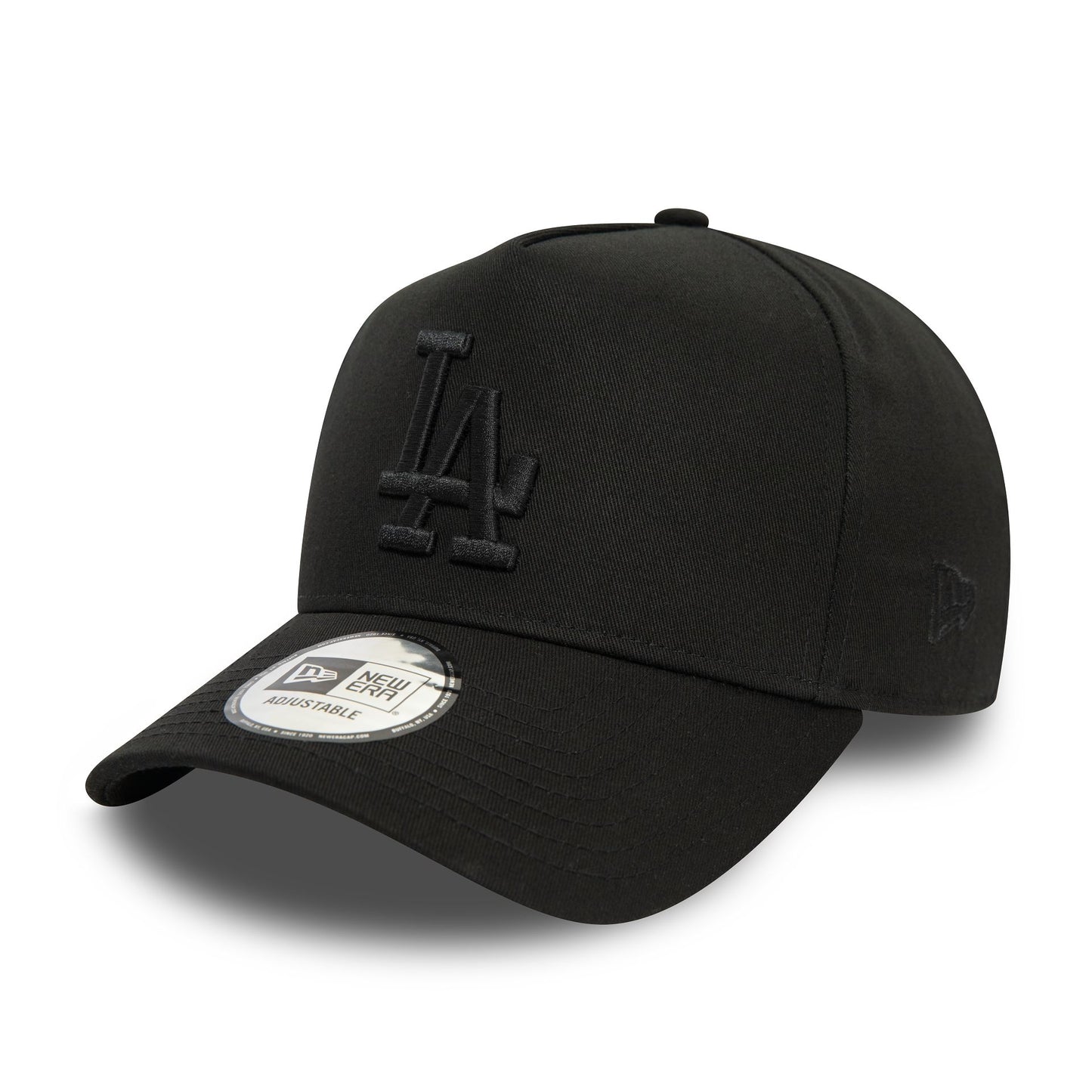 This is a LA Dodgers Monochrome Black 9FORTY E-Frame Adjustable Cap 1