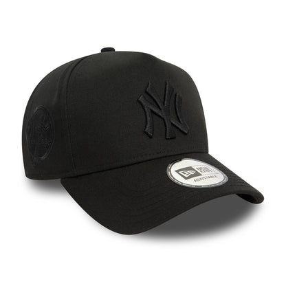 This is a New York Yankees Monochrome Black 9FORTY E-Frame Adjustable Cap 3