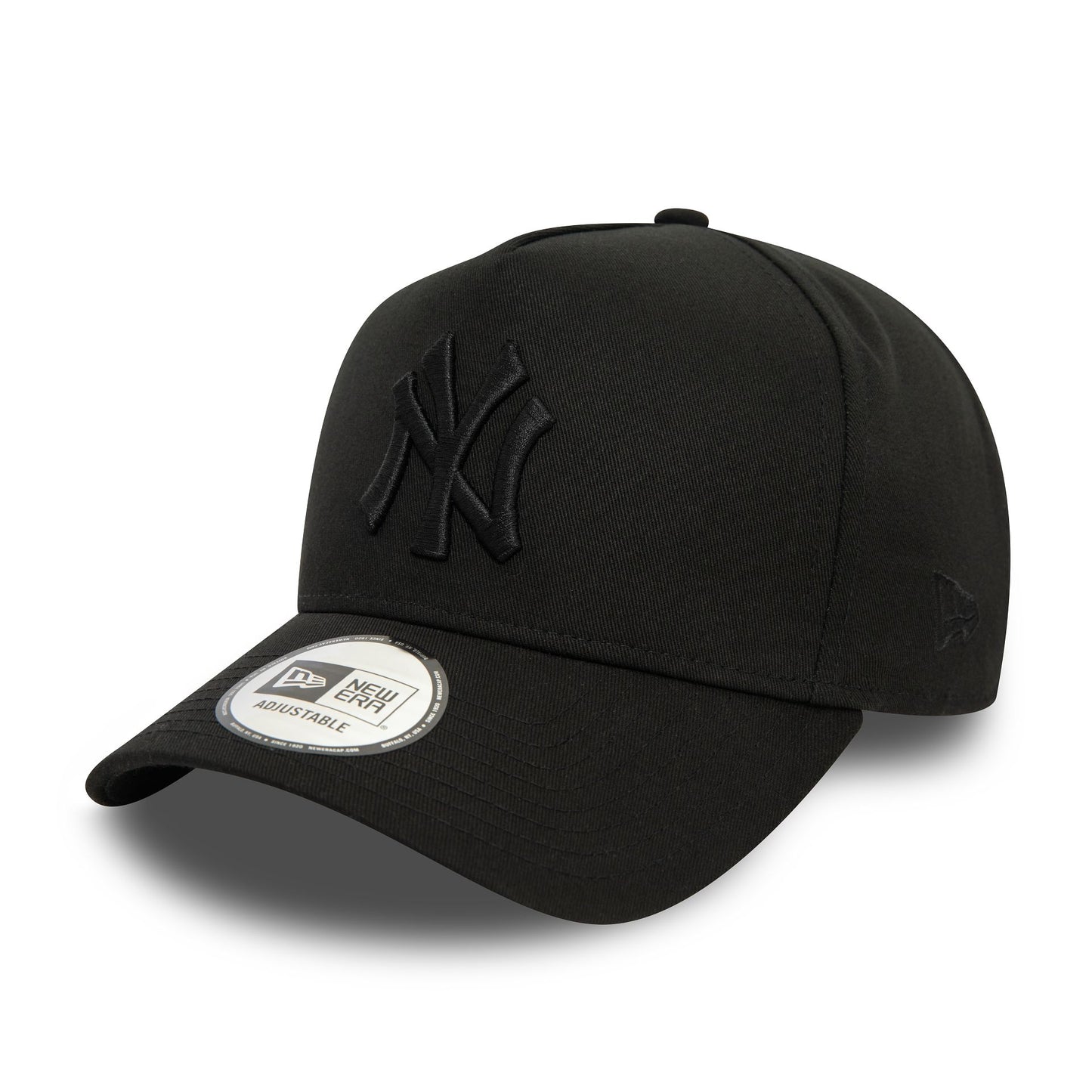 This is a New York Yankees Monochrome Black 9FORTY E-Frame Adjustable Cap 1