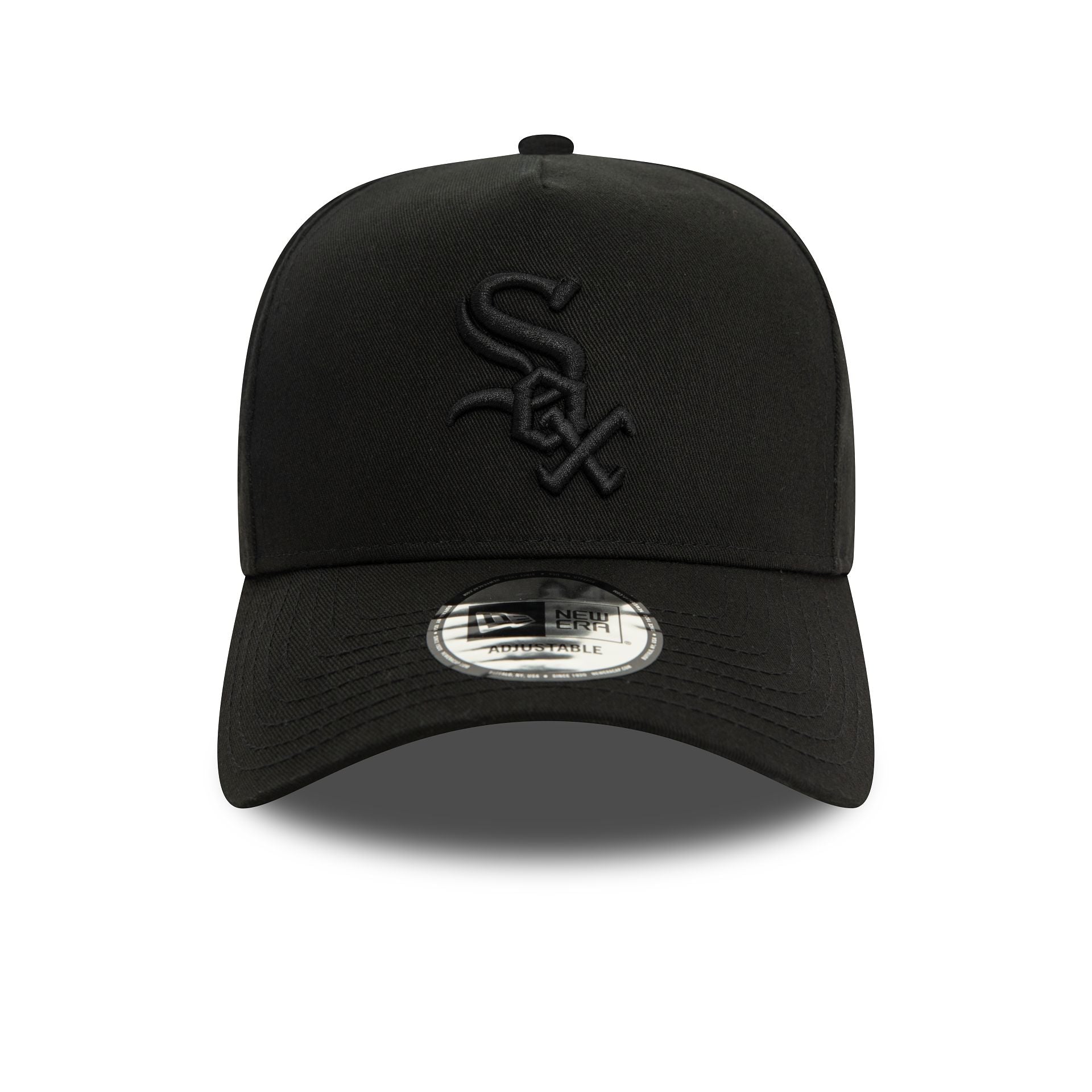 This is a Chicago White Sox Monochrome Black 9FORTY E-Frame Adjustable Cap 2