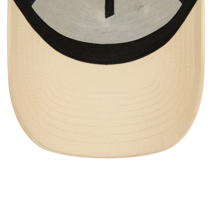 This is a New York Yankees League Essential Light Beige 9FORTY E-Frame Adjustable Cap 5