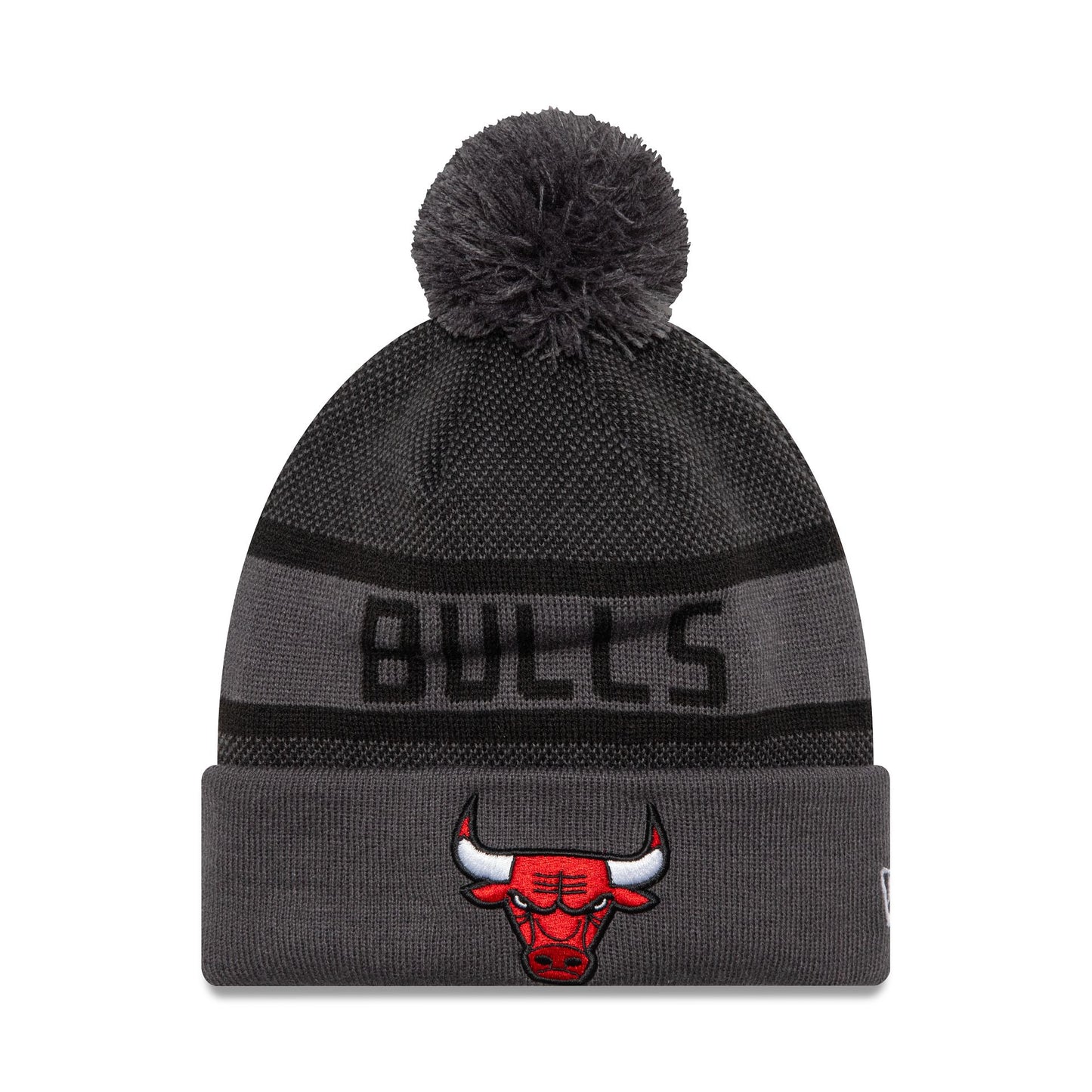 This is a Chicago Bulls Dark Grey Jake Knit Beanie Hat 1