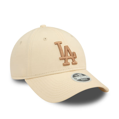 This is a LA Dodgers Womens League Essential Light Beige 9FORTY Adjustable Cap 3