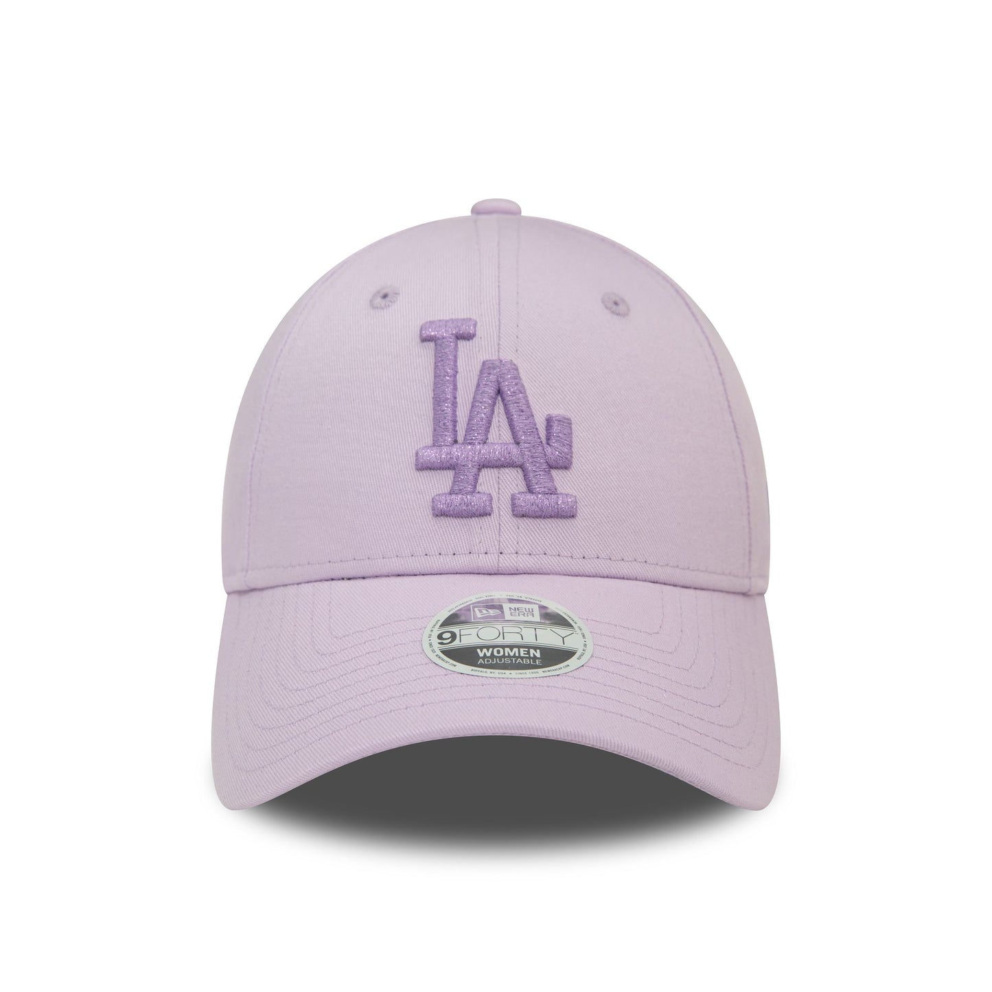 This is a LA Dodgers Womens Metallic Logo Pastel Purple 9FORTY Adjustable Cap 2