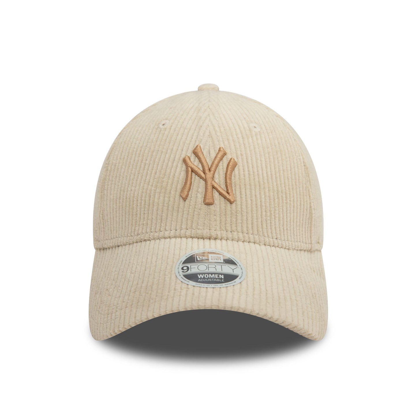 This is a New York Yankees Womens Cord Light Beige 9FORTY Adjustable Cap 2