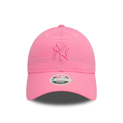 This is a New York Yankees Womens Nylon Pastel Pink 9TWENTY Adjustable Cap 2