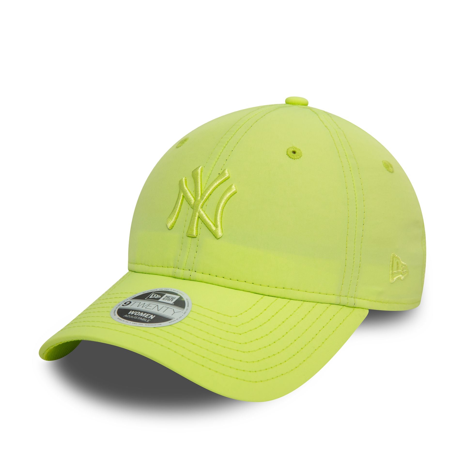 This is a New York Yankees Womens Nylon Pastel Green 9TWENTY Adjustable Cap 1