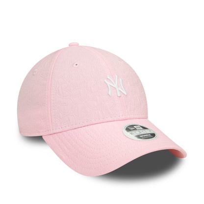 This is a New York Yankees Womens Jacquard Pastel Pink 9FORTY Adjustable Cap 4