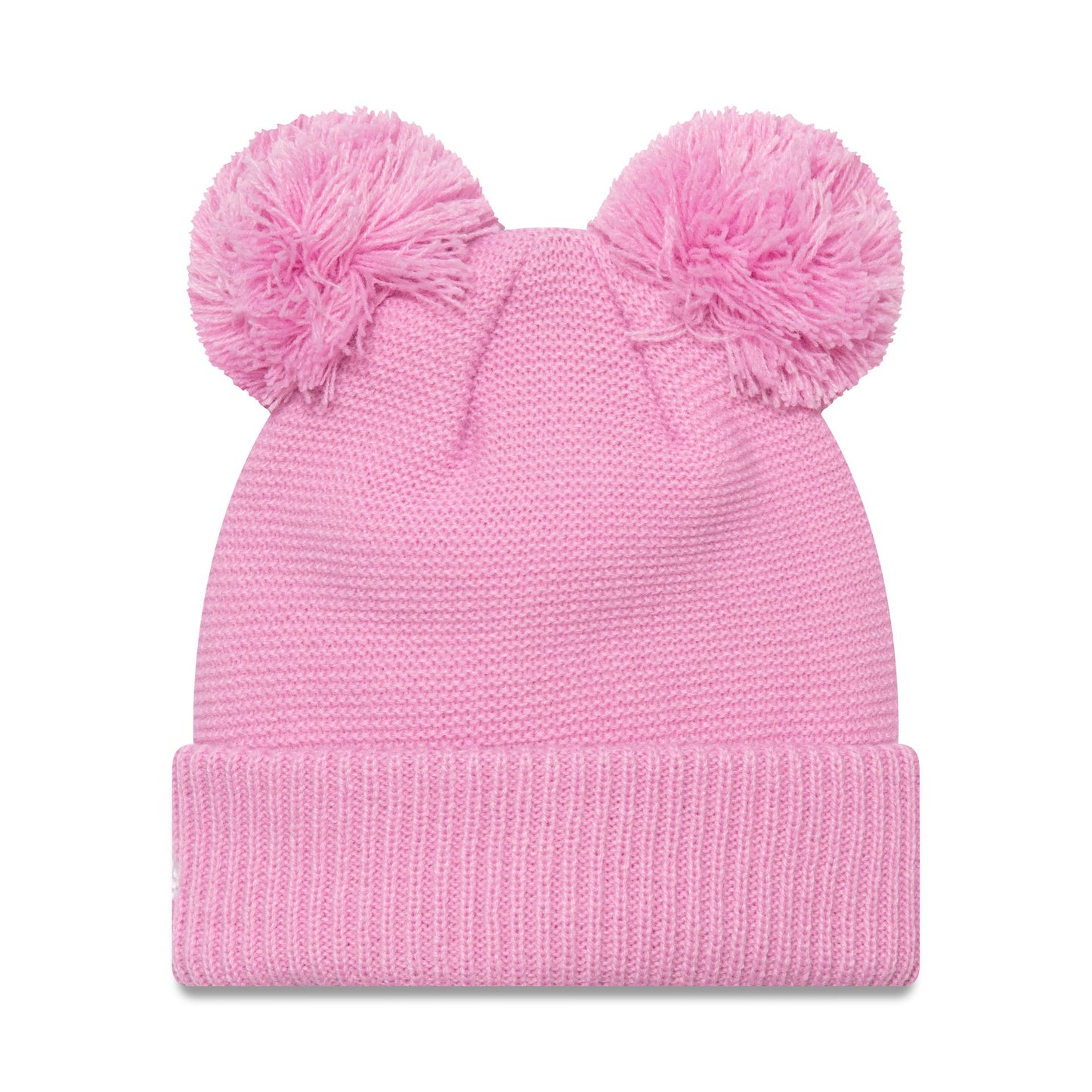 This is a LA Dodgers Womens Pastel Pink Double Bobble Knit Beanie Hat 2