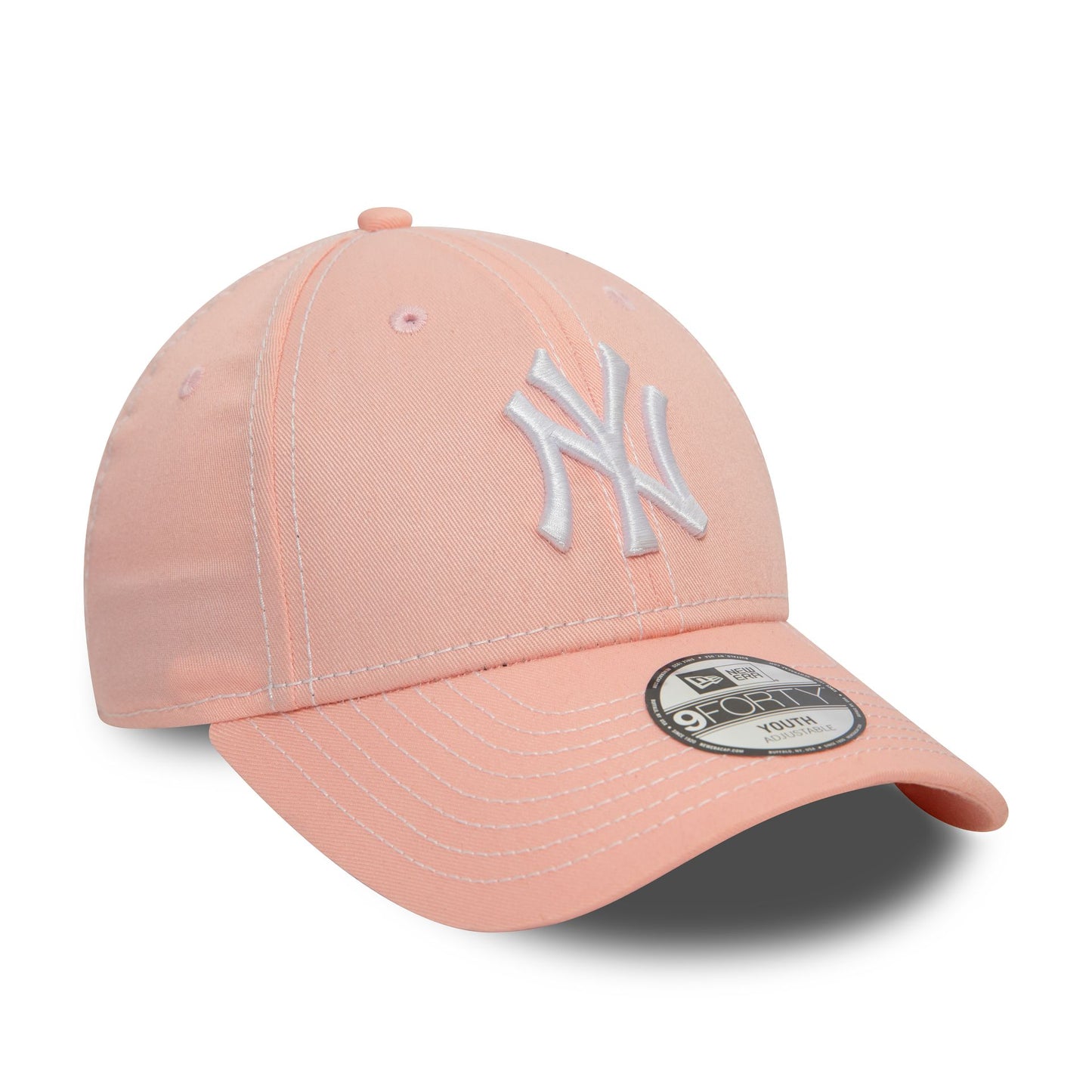 This is a New York Yankees Youth Stitch Pastel Pink 9FORTY Adjustable Cap 2