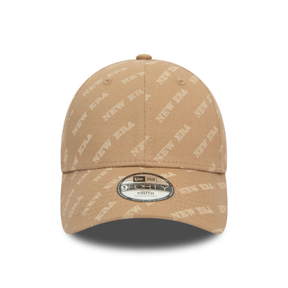 This is a New Era Youth Mono Beige 9FORTY Adjustable Cap 4