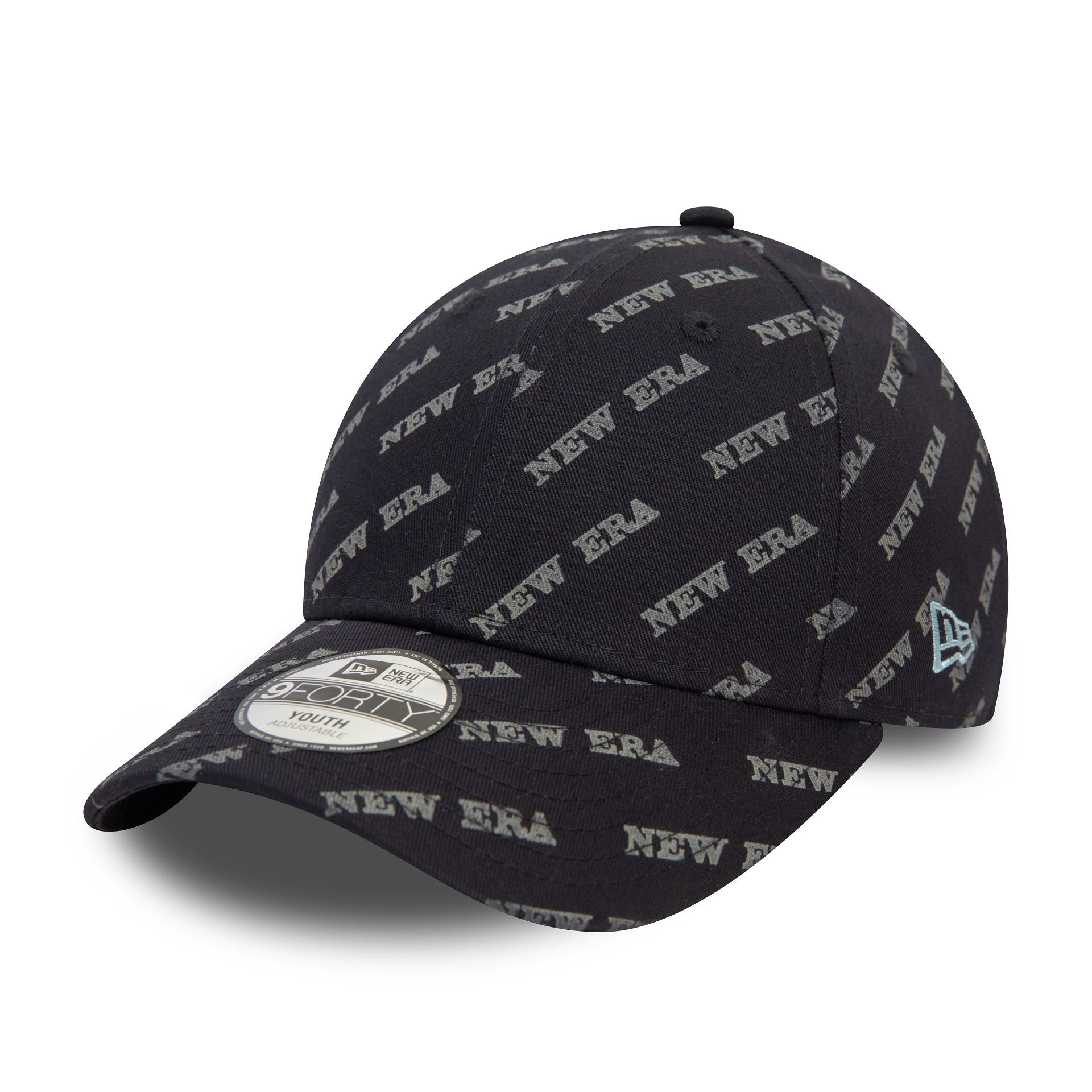 This is a New Era Youth Mono Navy 9FORTY Adjustable Cap 1