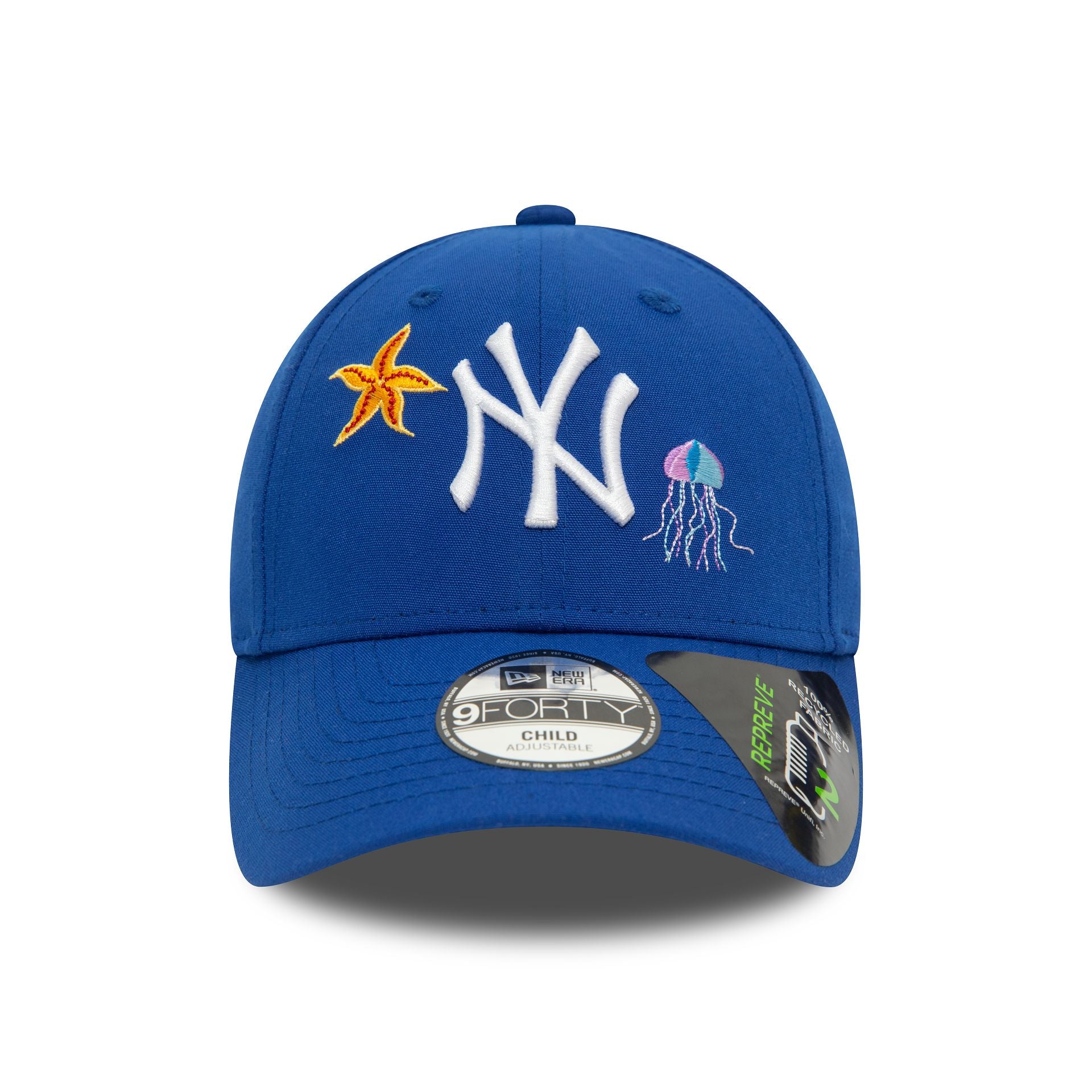 This is a New York Yankees Repreve Child Icon Blue 9FORTY Adjustable Cap 2