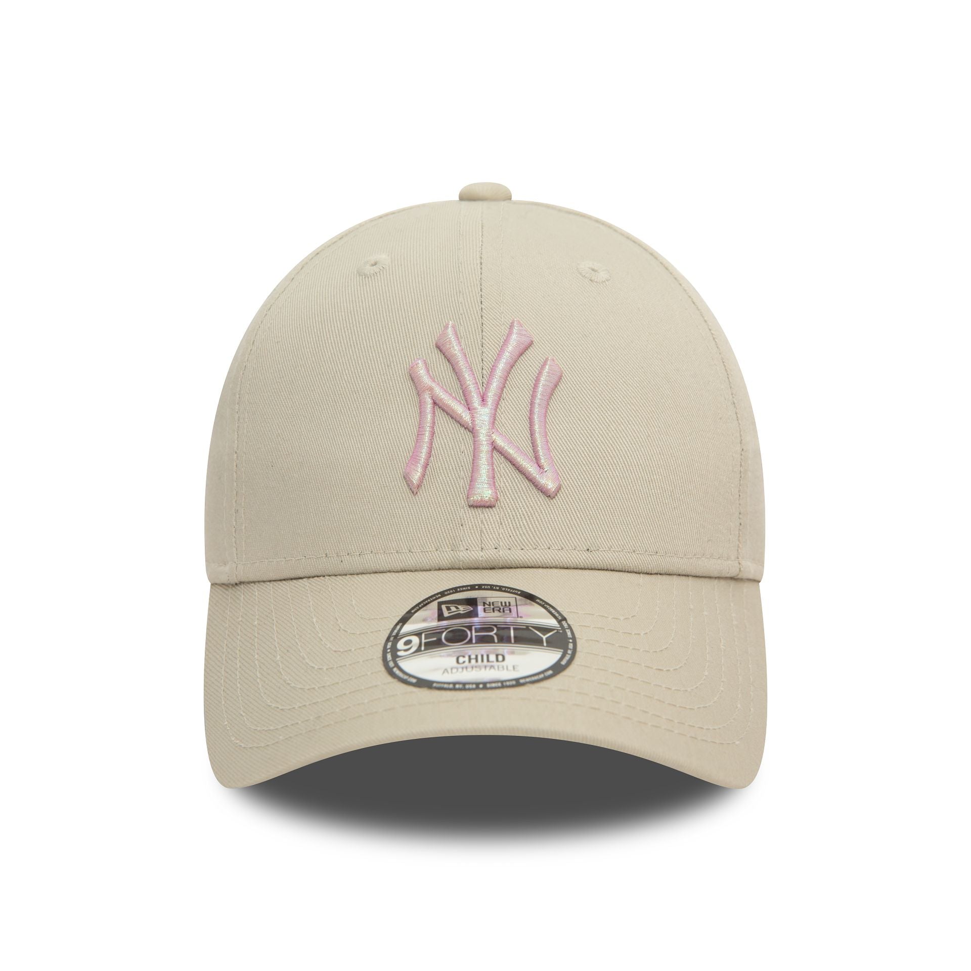 This is a New York Yankees Child Glitter Light Beige 9FORTY Adjustable Cap 3