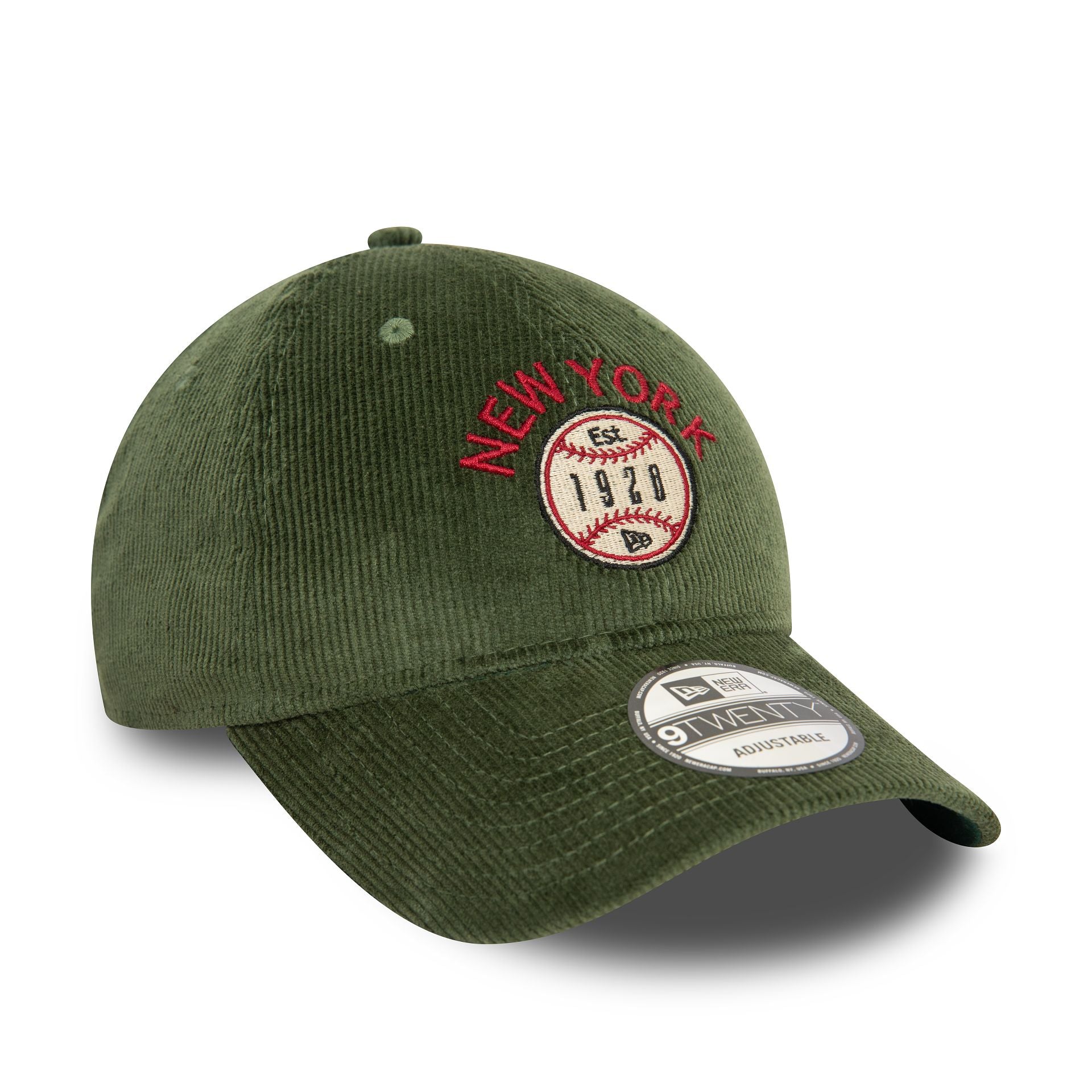 This is a New Era Cord Dark Green 9TWENTY Adjustable Cap 3