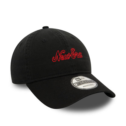 This is a New Era Heritage Script Black 9TWENTY Adjustable Cap 4