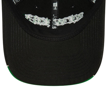 This is a New Era Race Black and Green Flame 9TWENTY Adjustable Cap 5