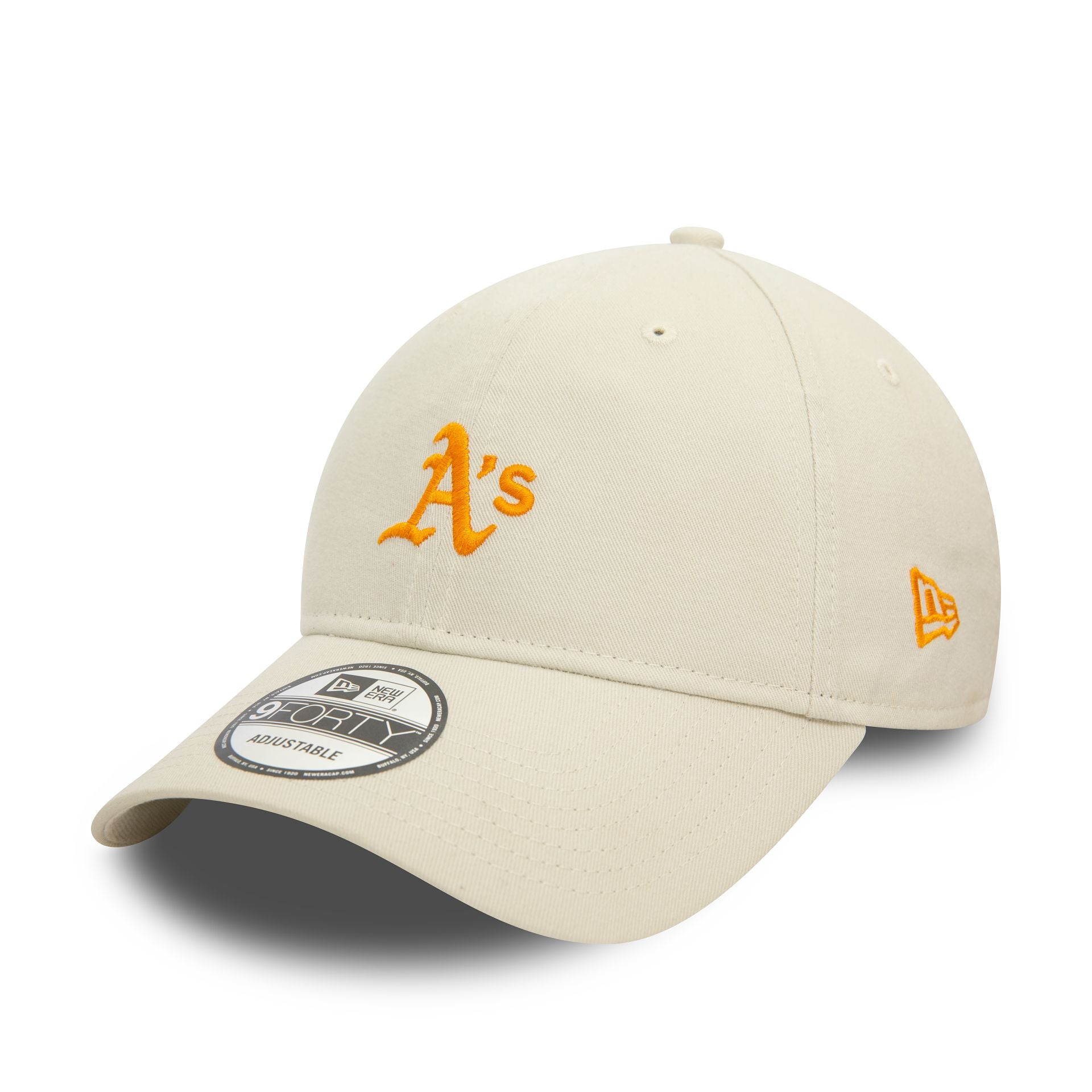 This is a Oakland Athletics Washed Open White 9FORTY Adjustable Cap 1