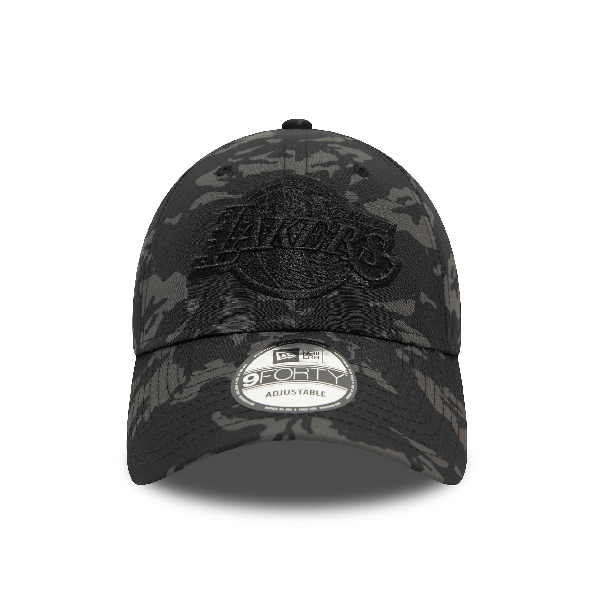 This is a LA Lakers Tonal Camo All Over Print Black 9FORTY Adjustable Cap 2